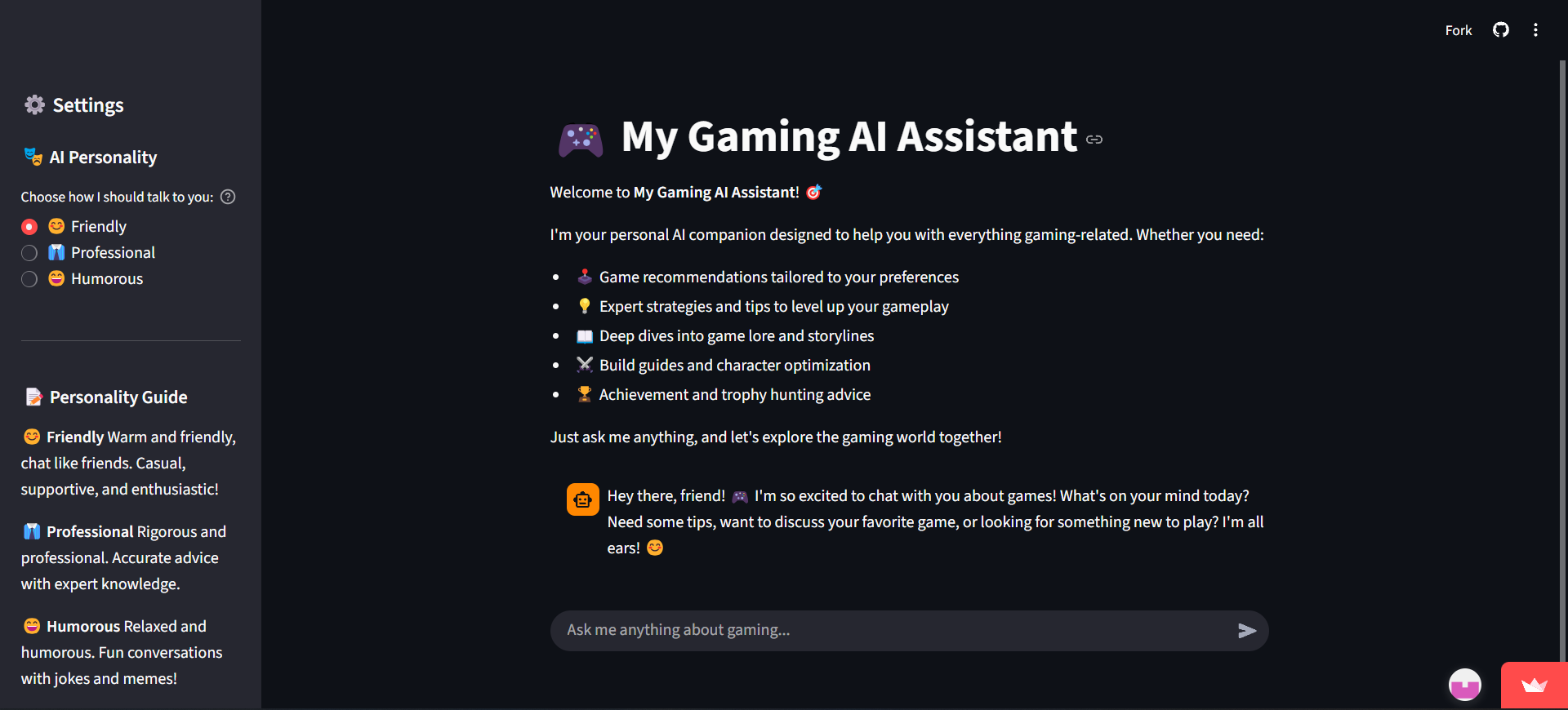 Gaming AI Assistant Screenshot