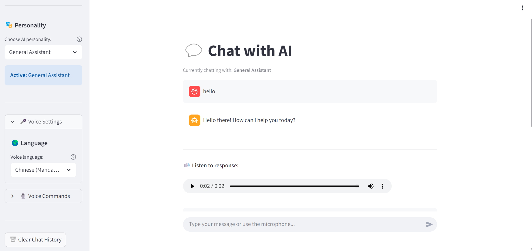 Voice AI Assistant Screenshot